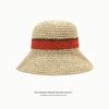 Japanese-style wide-brimmed straw hat for summer, beach fashion, vacation sun hat, handmade versatile fisherman hat, sun protection bucket hat for