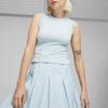 Puma Solid Color Casual Sports Ribbed Sleeveless Pullover Women Tops Light-Blue 624308-22