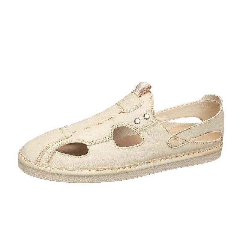 

Летние сандалии с вырезами Мужская плоская обувь Уличная обувь для вождения Мужская обувь для рыбалки и кемпинга Пляжная обувь Подошвы ручной работы 44