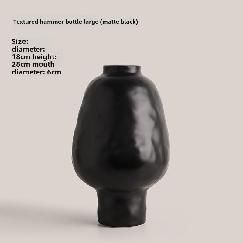 Hammer Pattern Ceramic Vase Creative Porcelain Flower Pots Desk Decoration Flower Arrangement Floral Vases Room Aesthetic Decor