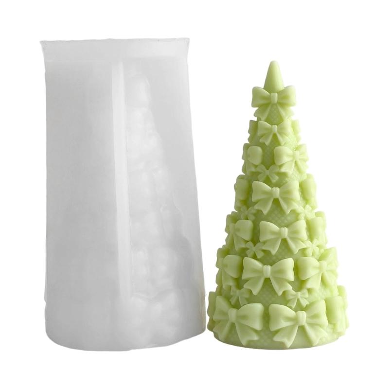 Bowknot Christmas Tree Silicone Mould For Aromatherapys Making And Handcraft Gift Festival Season Projects
