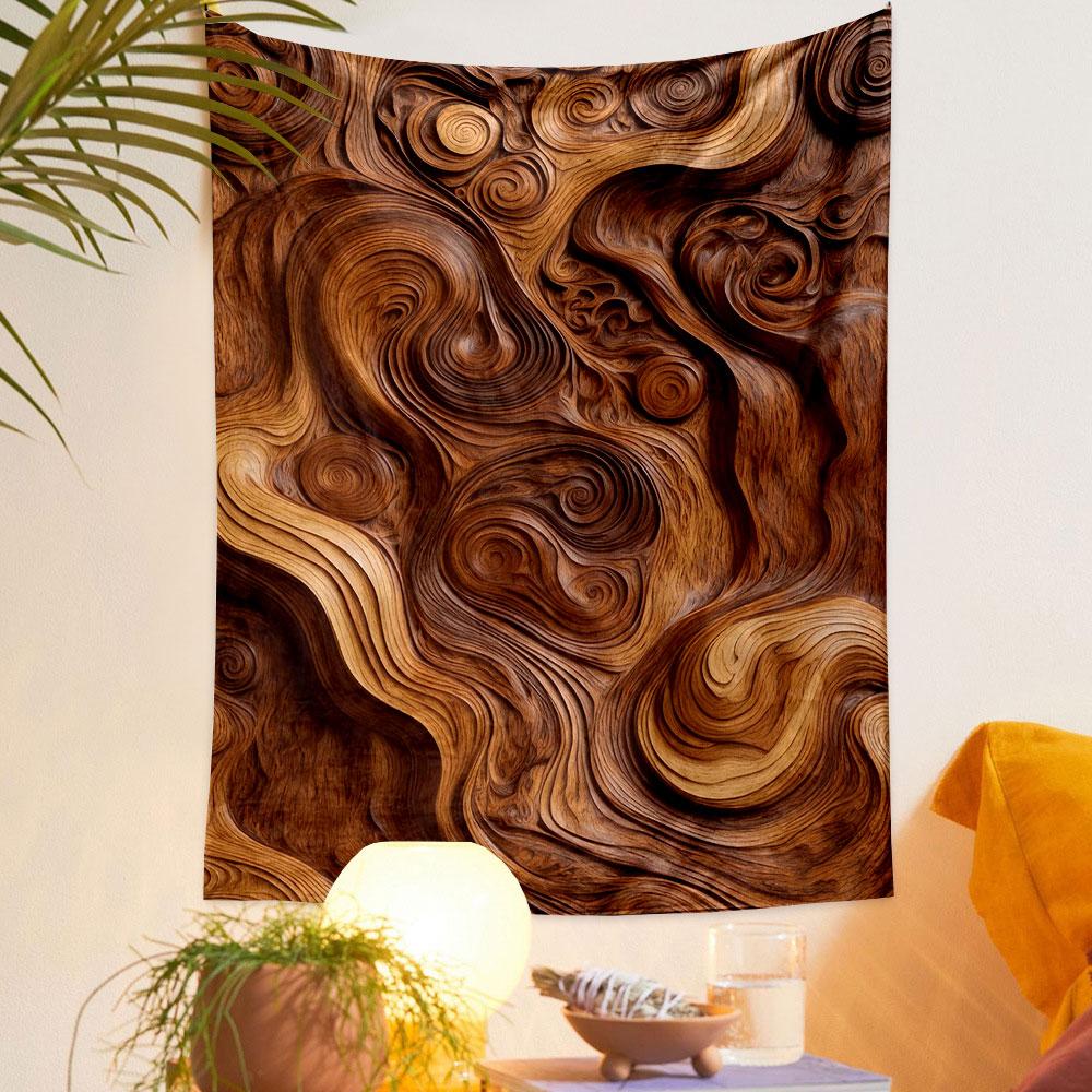 Swirling Wooden Texture Design Patterned tapestry home decor, suitable for bedroom and living room, gift