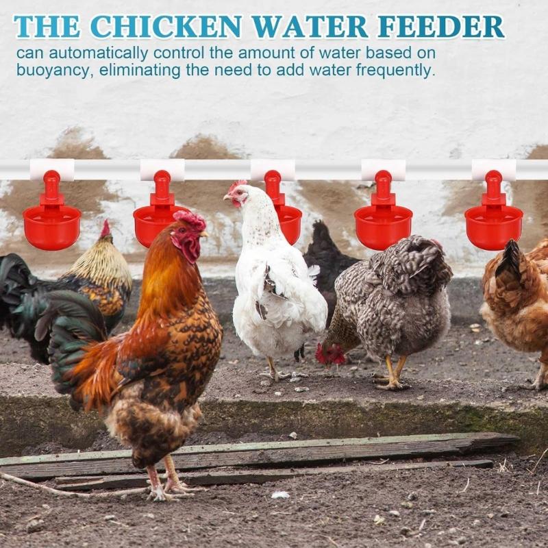 Full Chicken Watering System With 16 Cups Stable Construction And Easy Assembly For Poultry