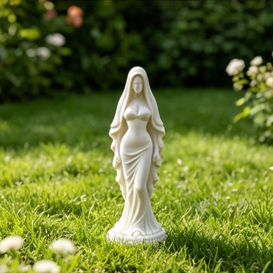 3D Printed Veiled Goddess Statue Artistic Wearing Veil Women Figurine Sculpture Decoration for Home Office Living Room Desktop