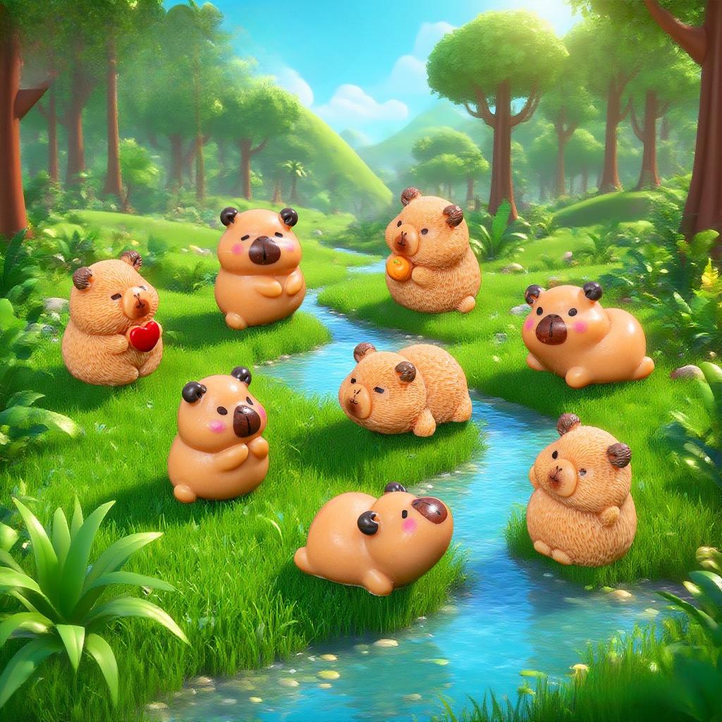 10-30pcs Mini Capybara Figurine DIY Landscape Home Decor Ornament Dollhouse Miniature Fairy Garden Decoration Accessory Modern