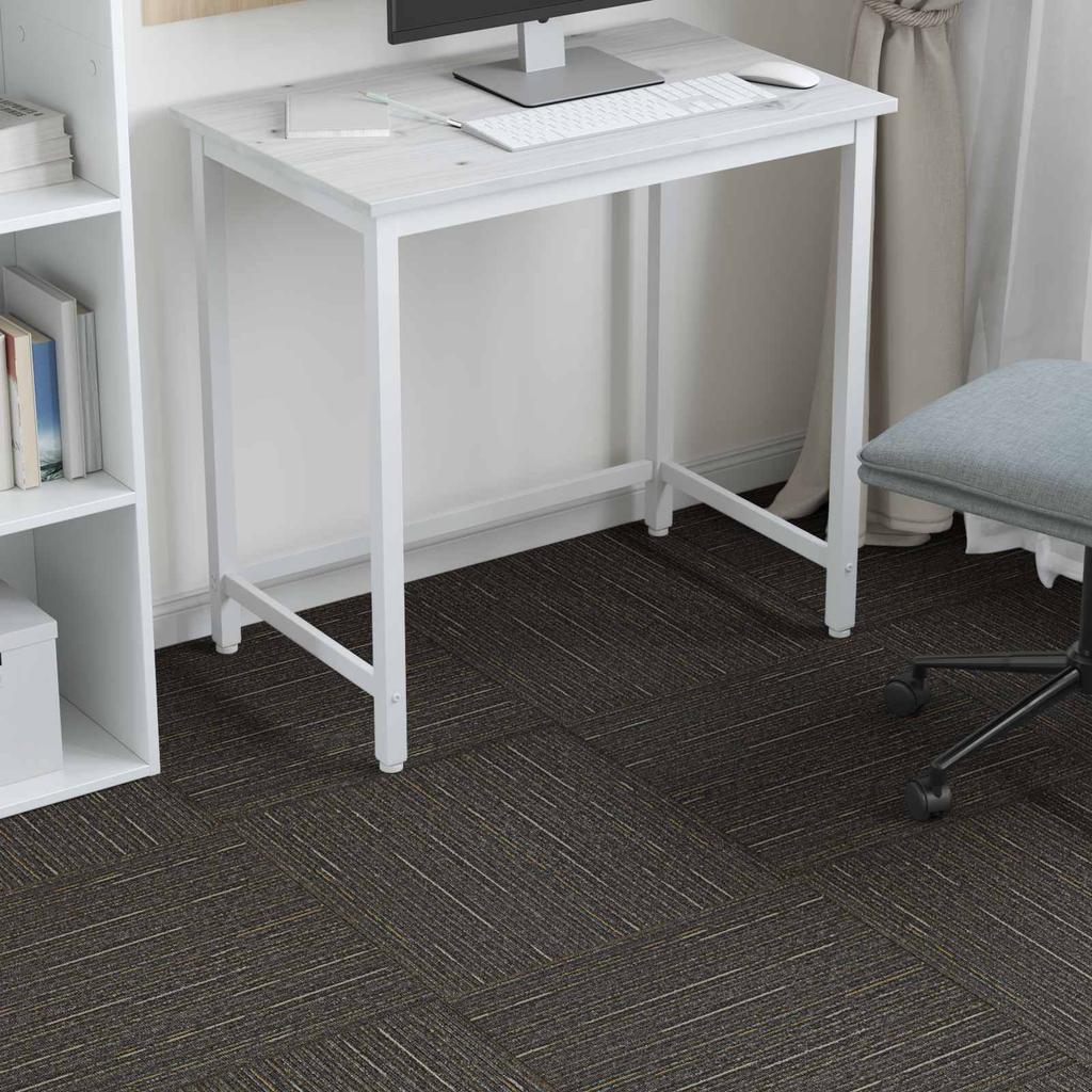 Striped Light Brown Carpet Tile 50 x 50 cm 20 pcs