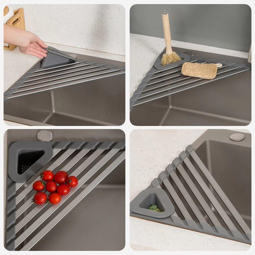Triangular Storage Rack Organizer Wear-resistant Water Filter Durable Sink Storage Rack  Kitchen