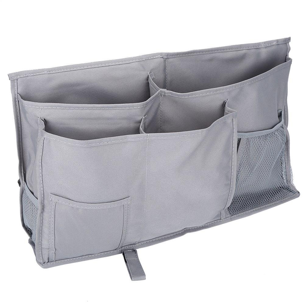 Oxford Fabric Baby Bedside Hanging Storage Bag Book Bottle Phone Organizer Pocket (Gray)