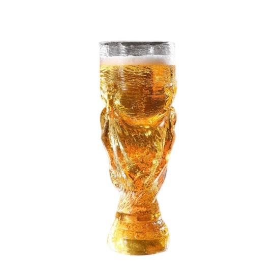 2Pcs Soccer Beer Glass, Large Capacity, Trophy Shaped Pint Mug, Classic Replica Beer Stein for Pub Home Bar Party, Sports Fan Gift