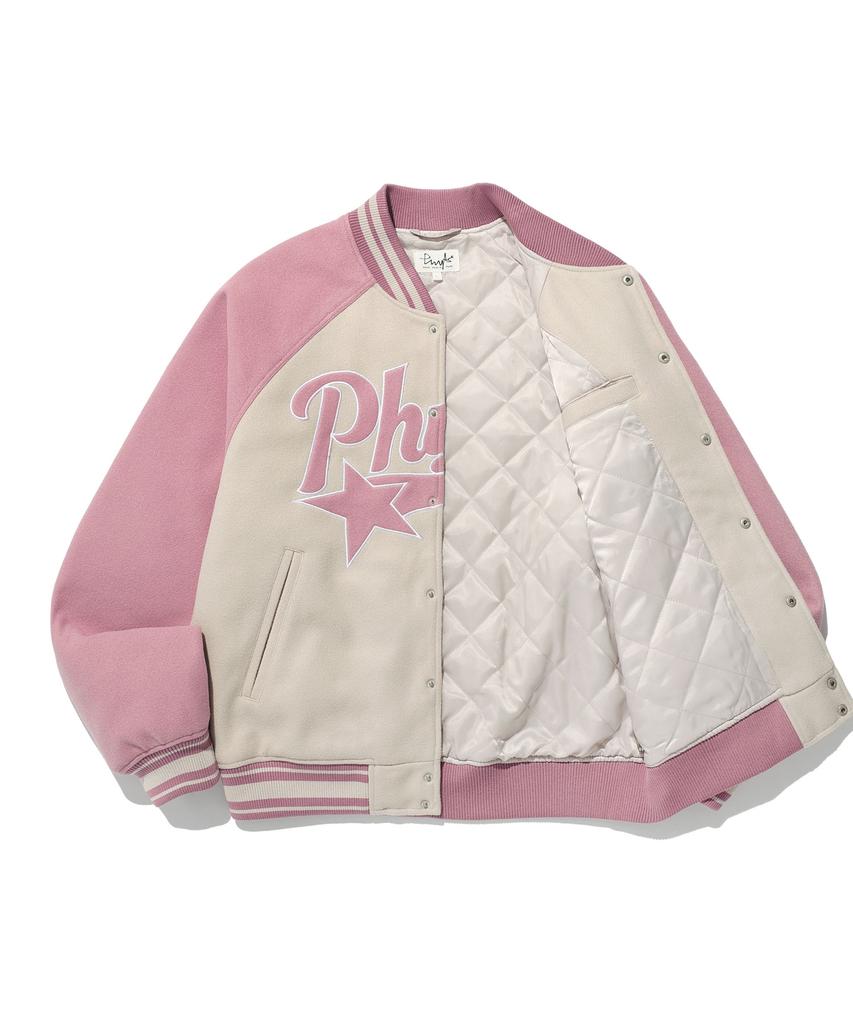 Physical Department Startail Varsity Jacket_Vintage Pink
