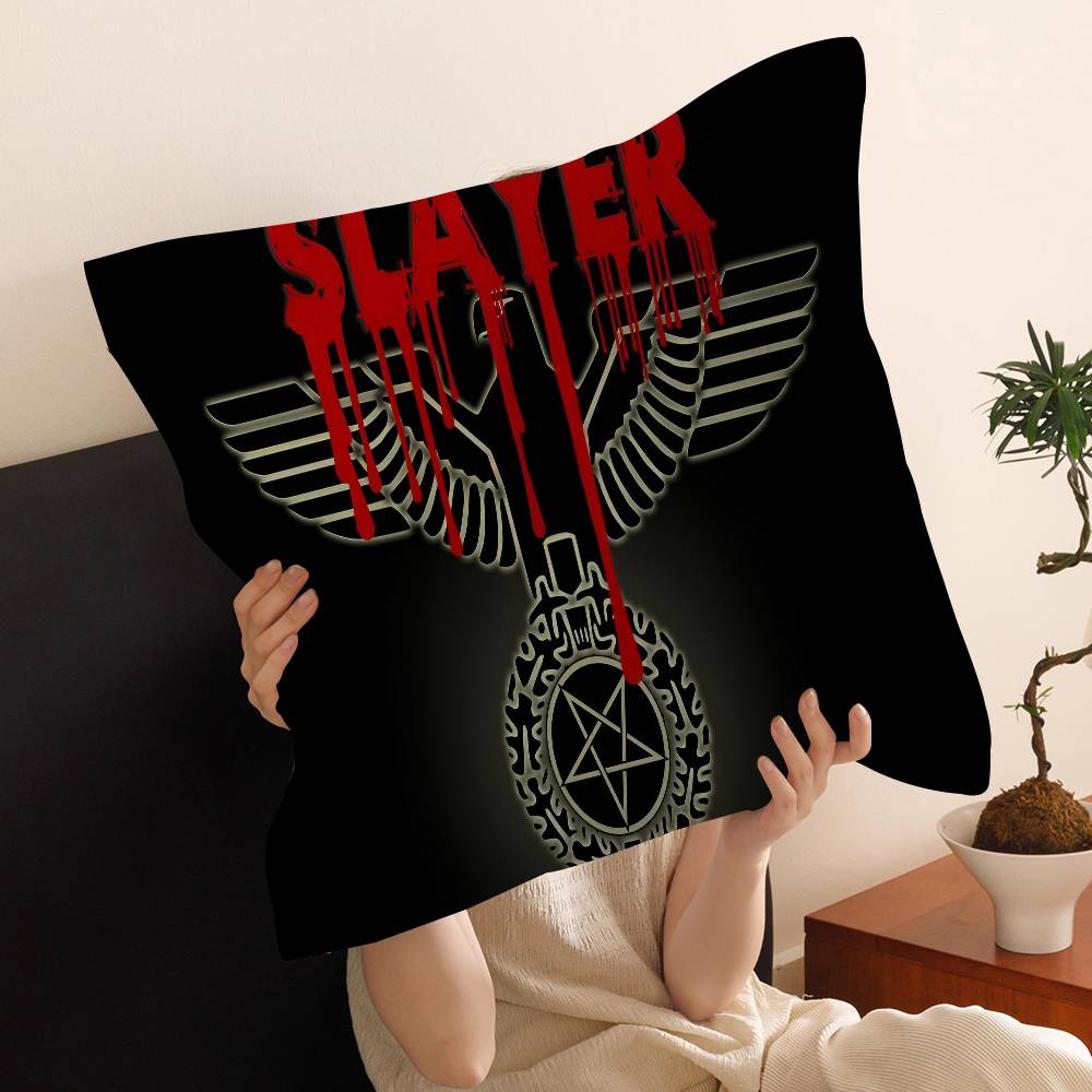 S-Slayer H-Heavy M-Metal Band Pillow Gifts Home Office Furnishings Bedroom Sofa Car Cushion Cover Case 45x45cm