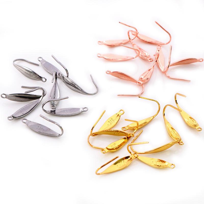 20*10mm 20pcs/Lot 316 Stainless Steel Gold Rose Gold High Quality Earring Hooks Wire Settings Base Settings Whole Sale