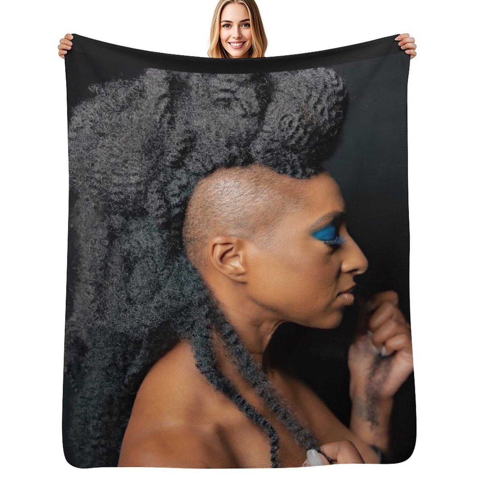 Blue Eye Mohawk I Throw Blanket Warm Comfortable Blanket Gift for Parents Friends Size: 75*100cm, Weight: 230 GSM