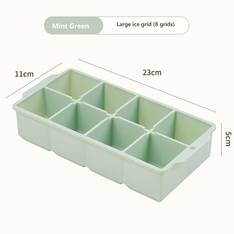 4/6/8 Grid Ice Cube Tray Silicone Ice Cube Moulds  Pot Base Packaging Box With/Without Lids Reusable Square Ice Cube Mould