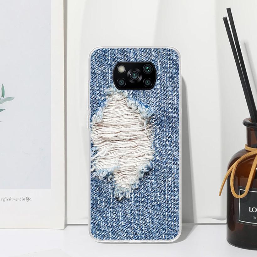 Jeans Cowboy Denim Printed Phone Case For Xiaomi Poco X7 X6 X5 M7 M8 Pro F7 Ultra Redmi 15C 15 13C 13 12C 12 10 10C 10A Art Fund
