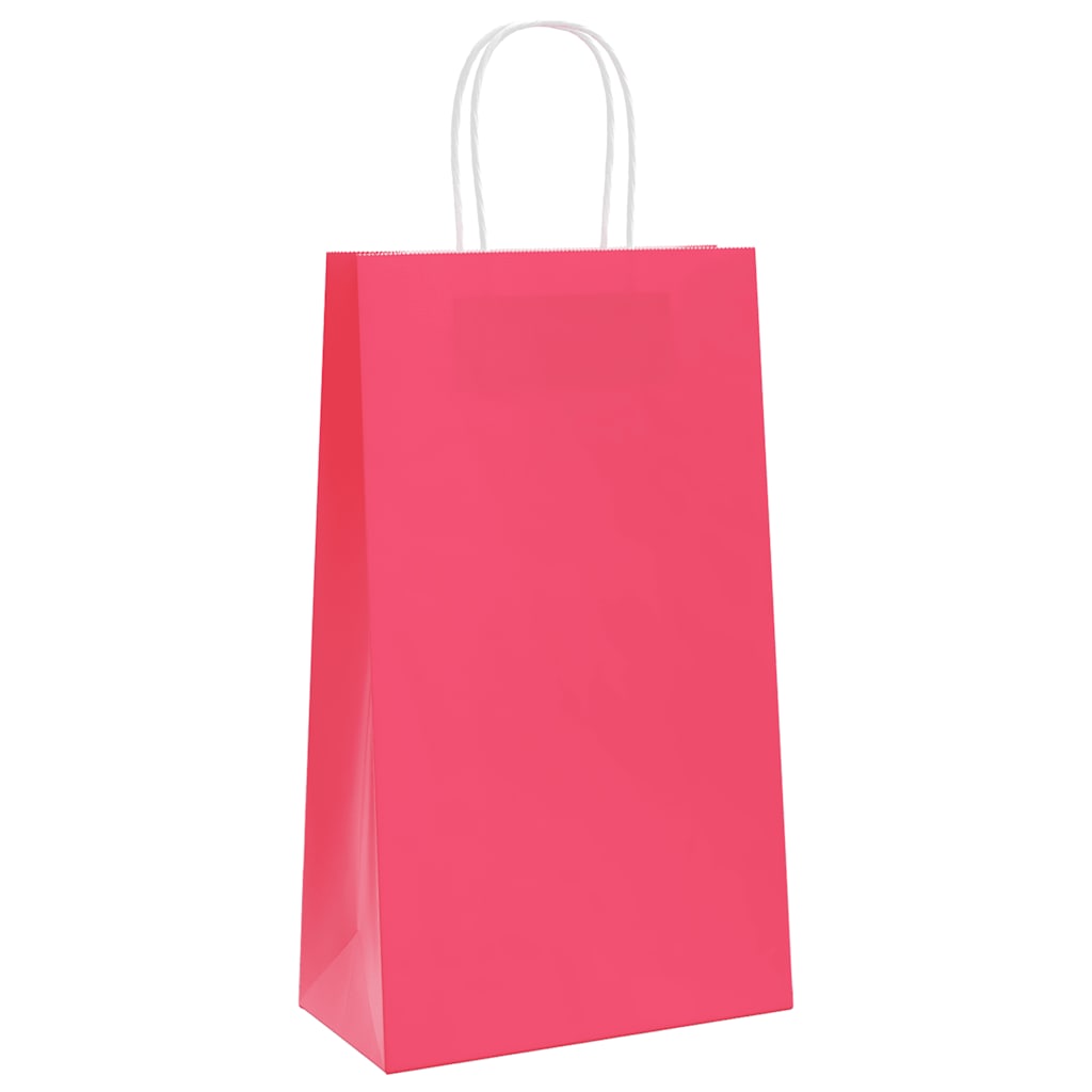 Paper Shopping Bags 50 pcs with Handles Pink 21 x 11 x 36 cm
