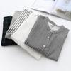 Japanese Minimalist Plaid Women's Sleeveless Stand Collar Shirt & Classic Short Sleeve Shirt