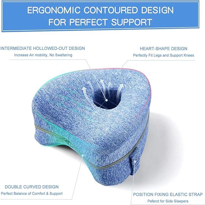 Foam Support Pillow Memory Foam Knee Pillow for Side Sleeper Ergonomic Design Pain Sciatica Hip Back Knees Relief Bedding Home