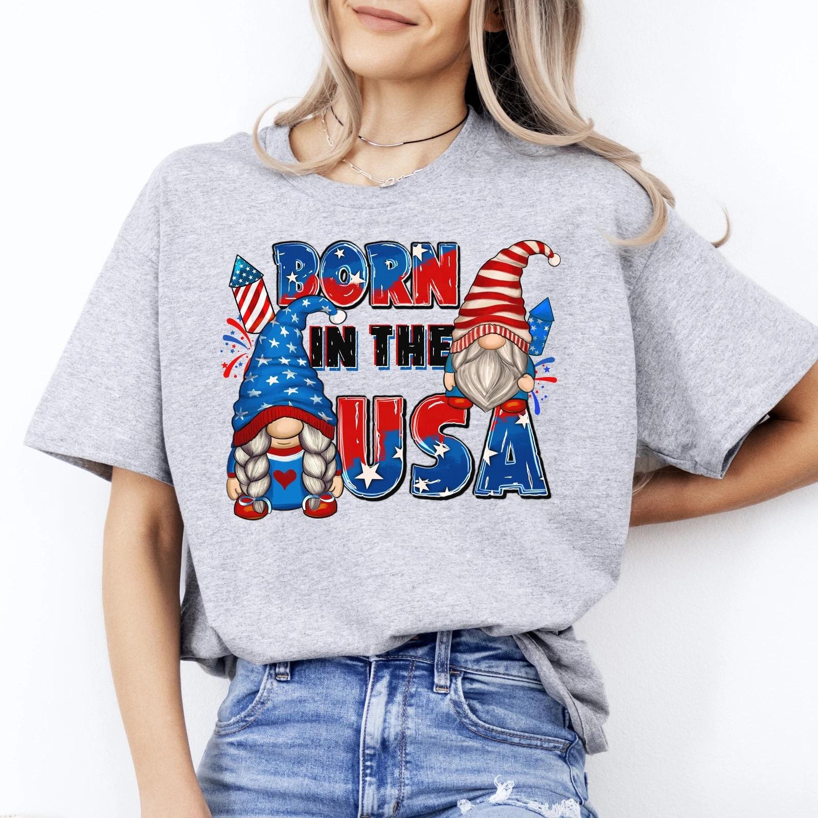 Born in the USA T-Shirt American patriotic July 4th Unisex tee Sand White Sport 2XL