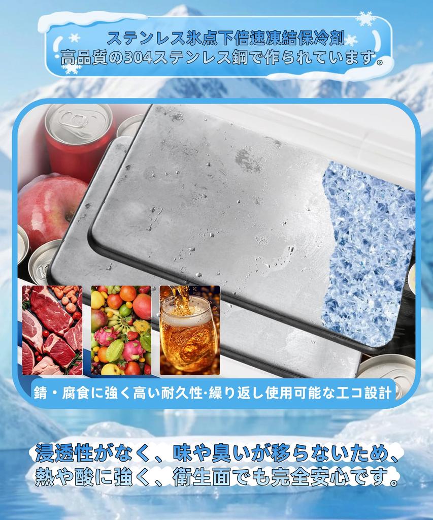 CHFNJJ Stainless Steel Ice Packs for Incredible Cold Best Cooling Disaster Coolers, Double-Fast Freezing, Long-Lasting Power, Retention, Supplies,