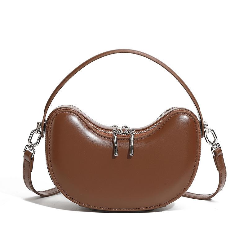 

Design Leather Ingot Bag Super Fire Summer Exquisite High-End Portable Shoulder Crossbody Dumpling Girl 19.5*7*9.5 middle side height 13 коричневый