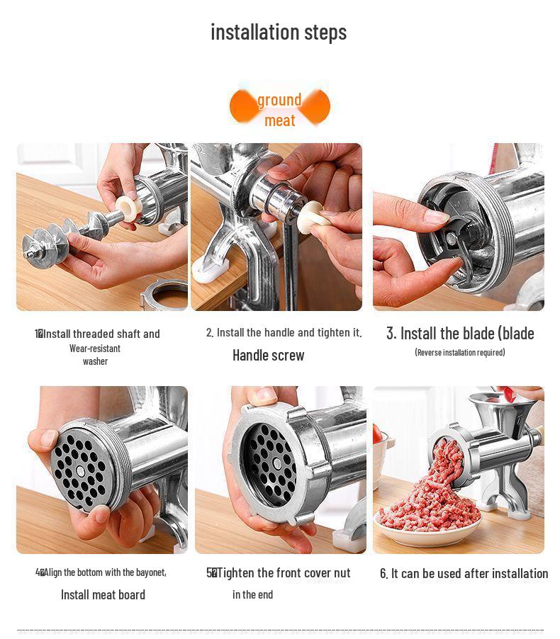 Manuelle Fleischmühle & Wurstfüller: Handkurbelmixer & Gemüsehacker.