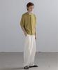 Dekkoloso Panel Rib Short Sleeve Summer Round Cardigan [Green]