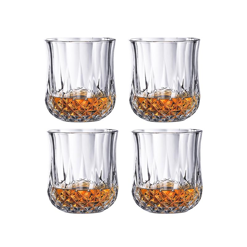 Luxuriöse Weingläser, exquisiter, diamantgeschnitzter Glasbecher, Wasserflasche, kreative Whisky-Cocktailbecher, transparente Trinkgläser