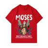 Mens 100% Cotton Crew Neck Short Sleeve Tshirt Funny Moses First Man With A Tablet Graphic Casual Religious Humor Tees For Daily Wear