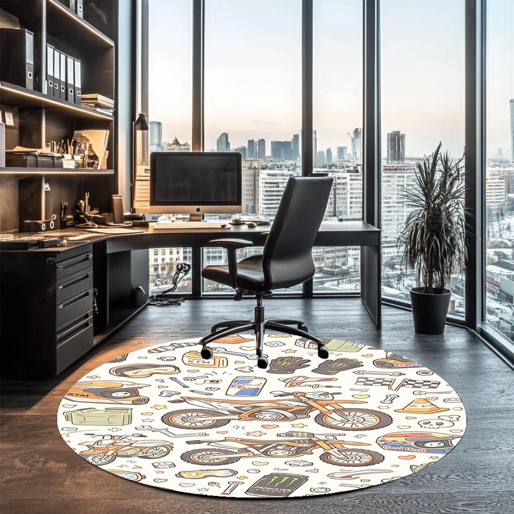 Cute Cars Printed Round Rug Carpet Chair Rug Area Rug Entryway Doormats,for Office Chair Living Room Bedroom Kitchen Room.