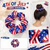 Patriotic Print Fabric Oversized Scrunchies for Independence Day Hair Accessories