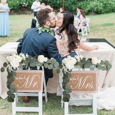 Wedding Chair Decorations for Bride and Groom Bridal Shower Swags for Wedding Arch Flowers Decorations Wedding Decorations for Reception Wedding Arch