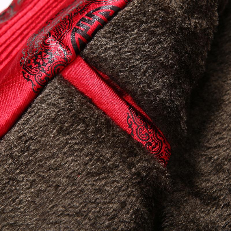 Winter Printed Longevity Cotton-padded Clothes Tang Clothing, Velvet Festive Middle-aged and Elderly Men's Cotton-padded Jackets