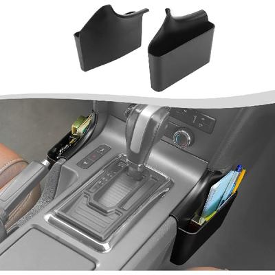 Boîte de rangement latérale pour console de changement de vitesse compatible avec Ford Mustang 2010-2014, plateau de rangement latéral pour levier de vitesse, accessoires intérieurs(Noir)