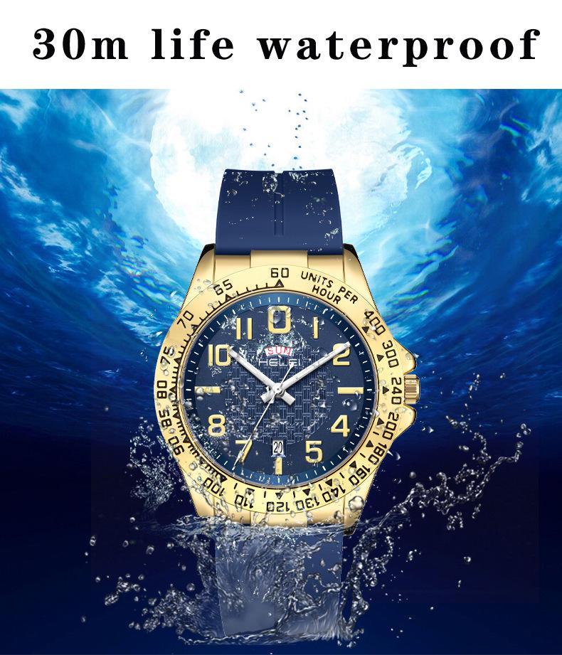 HELEI 2024 Men's Quartz Outdoor Sport Watch with Silicone Strap