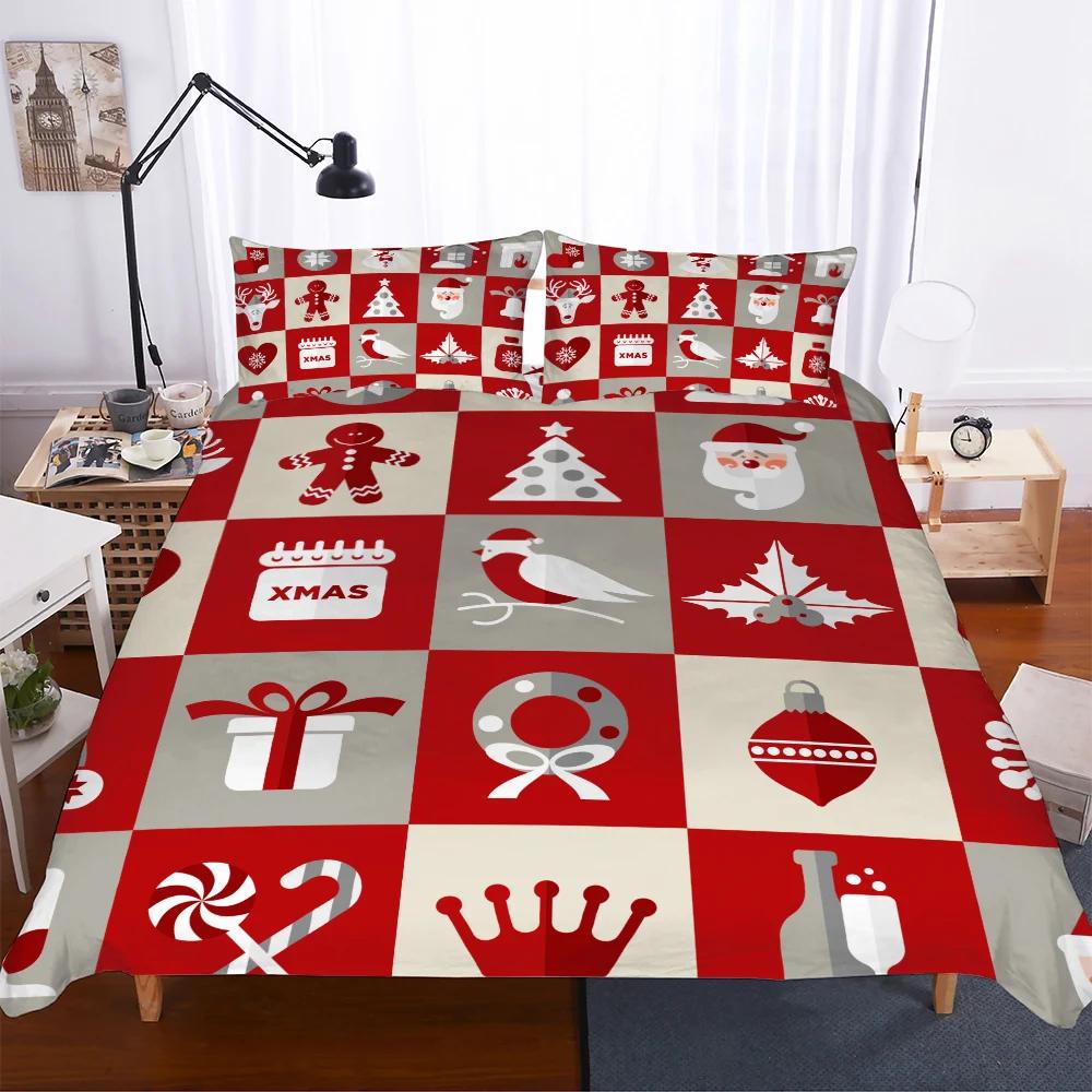 

Bedclothes Wholesale Cartoon Bed Duver Set +pillow Cover California King Bedding Sets Usa Double Bed Size Merry Christmas Bed EU single(135x200cm)