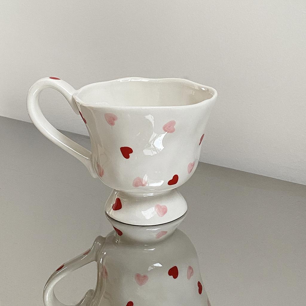 1 szt. 350 ml Oryginalny Design Małe Serce Ręcznie Lepiony Ceramiczny Kubek, Kreatywny i Wykwintny Kubek do Kawy, Ładny, Odpowiedni na Prezent Walentynkowy
