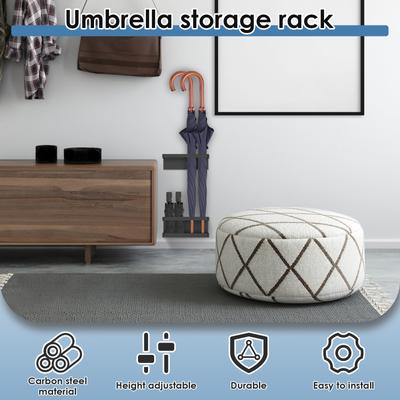 Wall-Mounted Umbrella Holder No Punching Metals Umbrella Storage Rack Height Adjustable for Home Office Hotel Entrance NEW