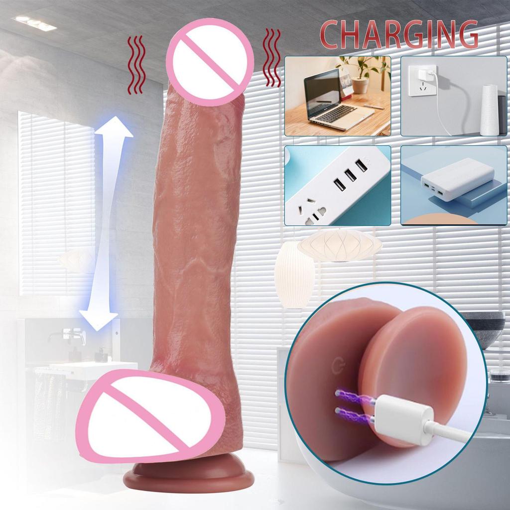 XXXL Long Dildo Heated Telescopic Sex Machine Super Big Cock Large Realistic Penis Huge Anal Dildo Vibrator Sex Toys For Women