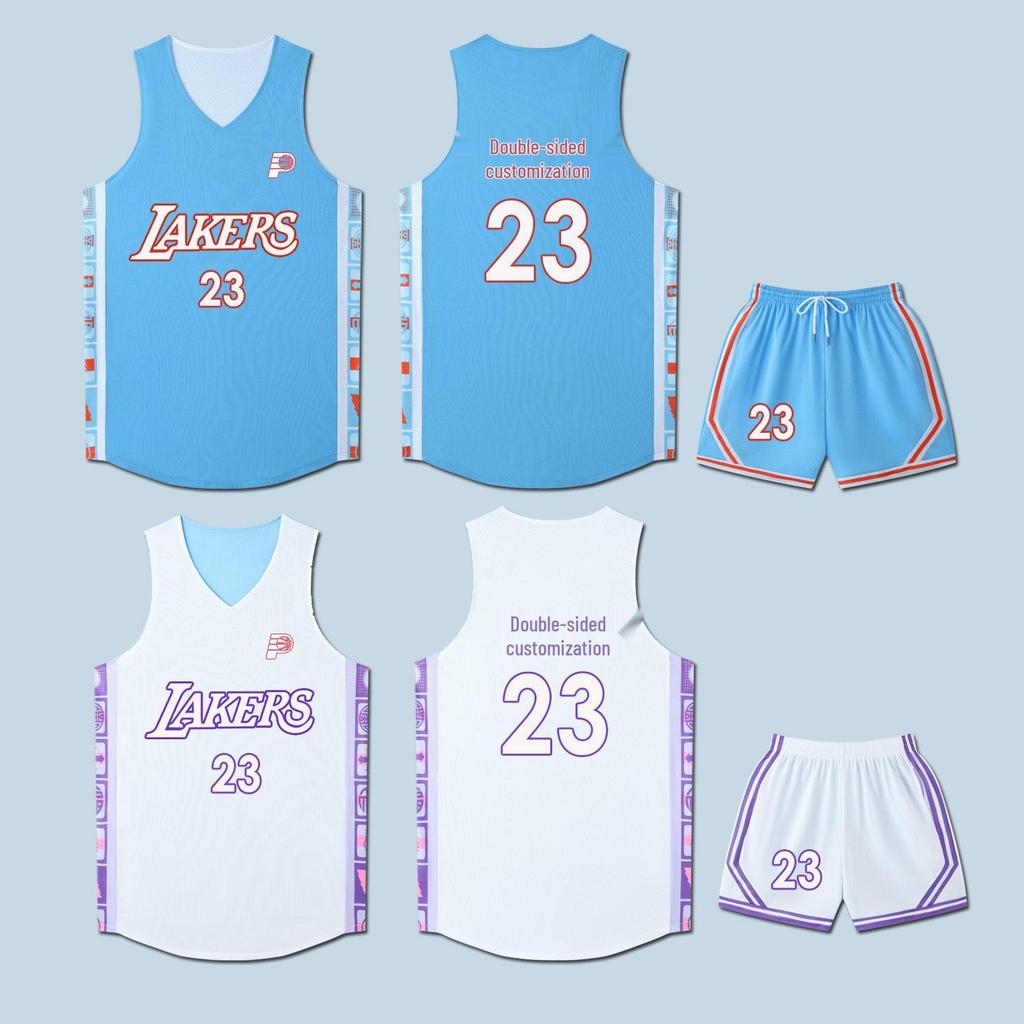 Conjunto de Uniforme de Baloncesto Reversible de Doble Capa - Malla de Secado Rápido para Hombres, Mujeres y Niños