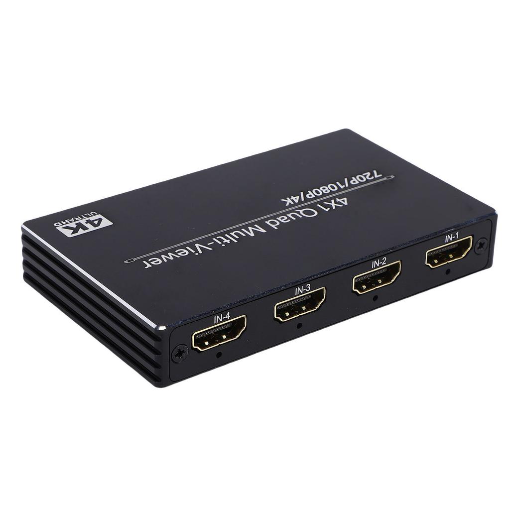 HD Multiviewer 4 in 1 Out Quad Screen Multiviewer Seamless Switcher Supports 4K 30Hz with Remote Control
