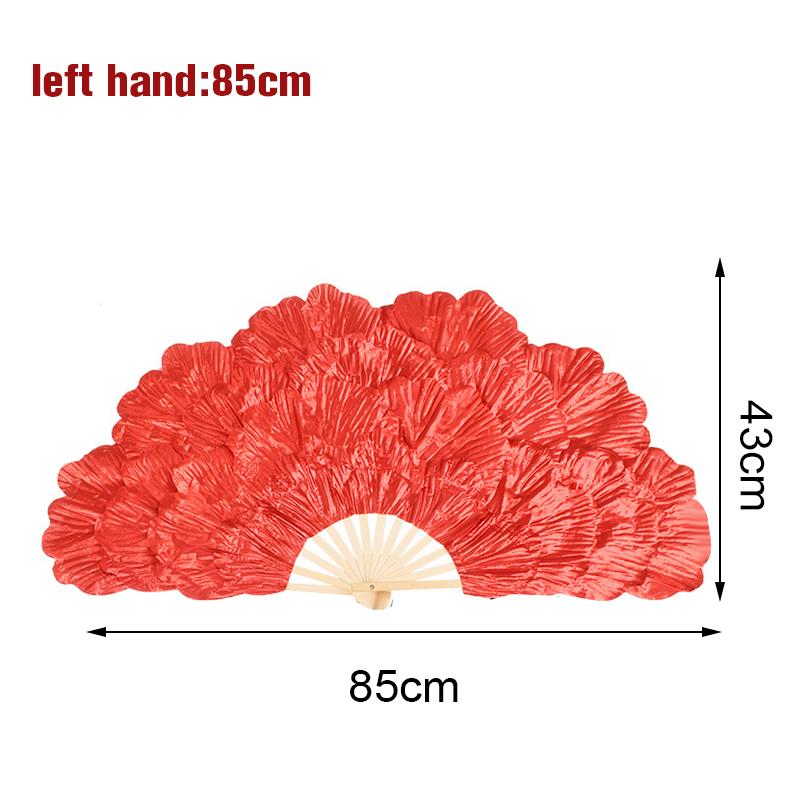 Chinesischer Tanzfächer Pfingstrosenblatt Tanzfächer Bühnenperformance Requisiten Doppelseitiger Yangko Tanz Faltfächer Party Dekoration