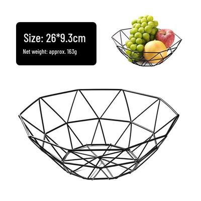 ZISIZ Double-Layer Diamond Iron Art Fruit Basket