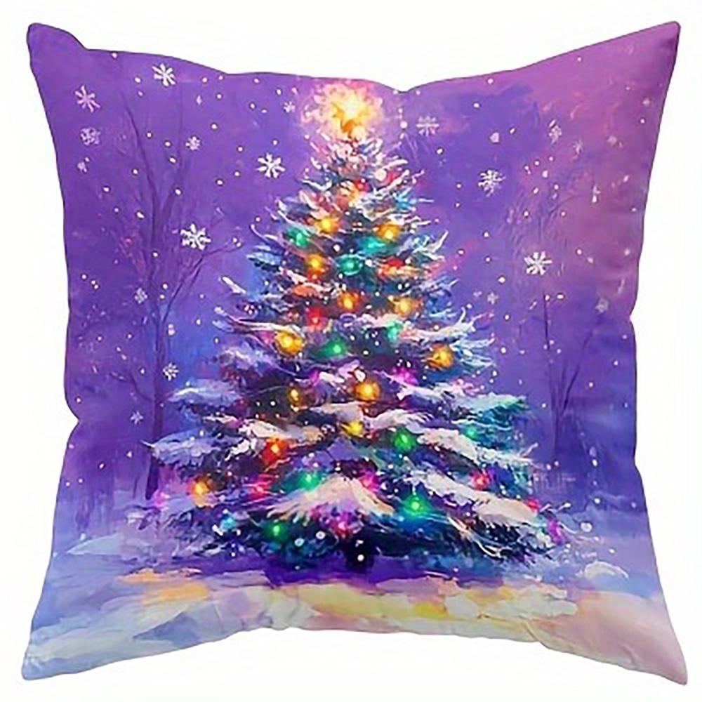 Christmas Pillowcases: Snowman, Santa, Reindeer & Christmas Tree Designs Sofa bed cushion cover, New Year home decoration