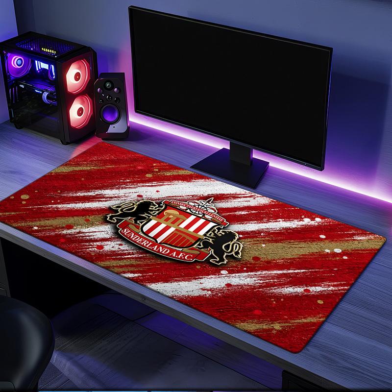 Tappetino per Mouse Calcio Sunderland, Base in Gomma, Tappetino per Mouse per Giocatori e Uso Ufficio, Scrivania da Gioco, Tappetino Facile da Pulire Regali di Natale per Fan
