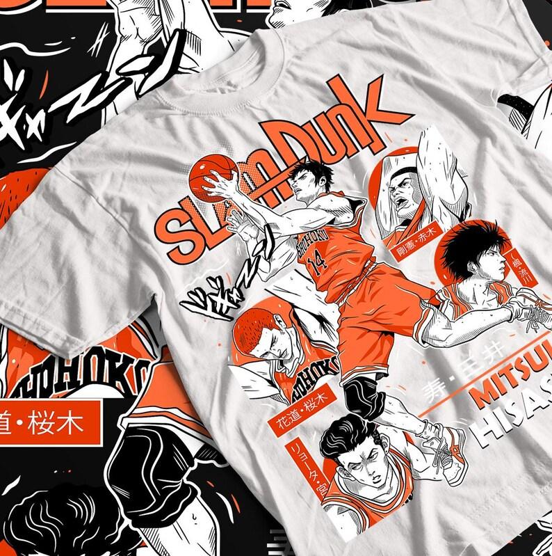 Slam Dunk Unisex Heavy Cotton Tee - Basketball Graphic Shirt, Sportswear for Fans, Gift for Athletes, Casual Tee, Anime Merch