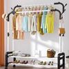 Floor-Standing Indoor Clothes Drying Rack and Coat/Hat Rack for Bedrooms and Dorms.