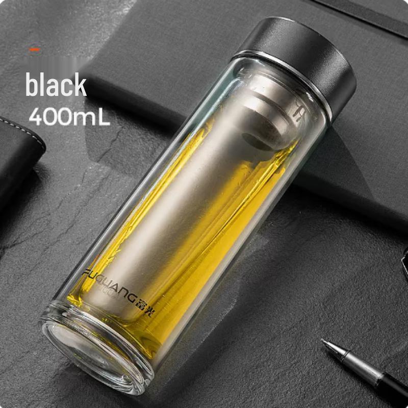 Fuguang G2061-SH-400 Double-Layer Glass Tea Infuser Bottle