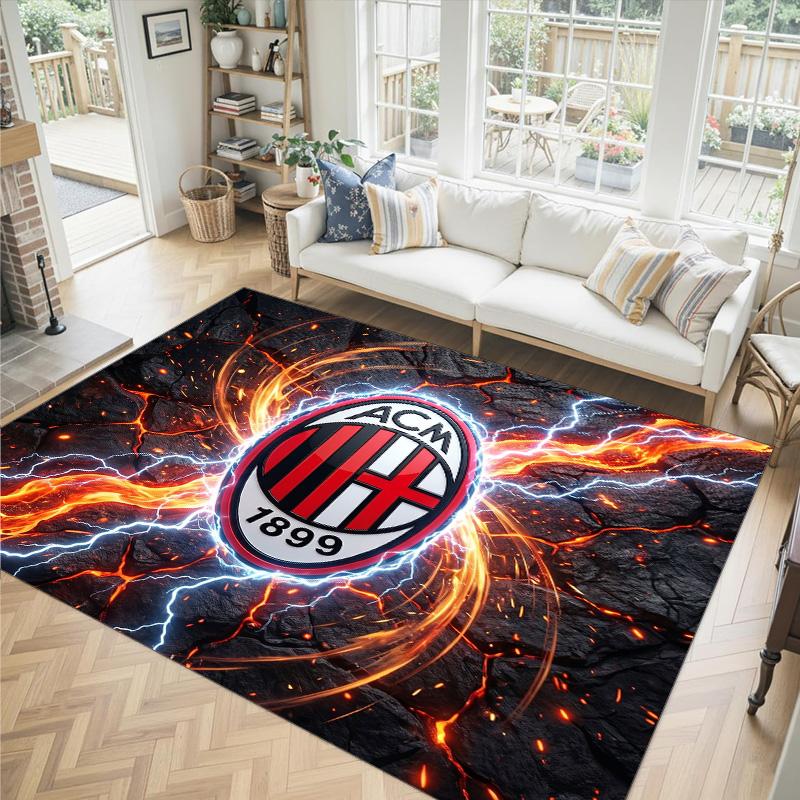 AC Milan Design Crystal Velvet Carpet Cozy Non?Slip Printed Rug For Bedroom Living Room Entrance