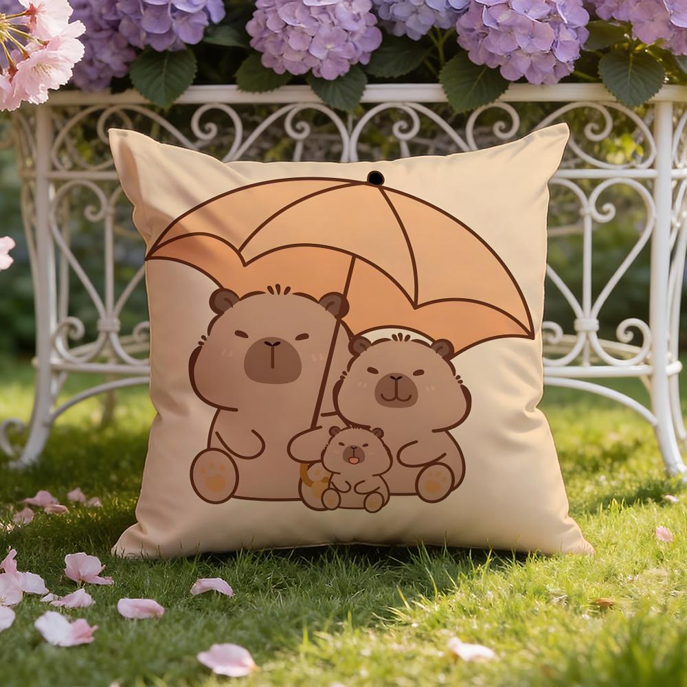 Cute C-Capybara Cushion Cover Home & Car Dual-Scene Pillow Cover: Reversible for Premium Comfort